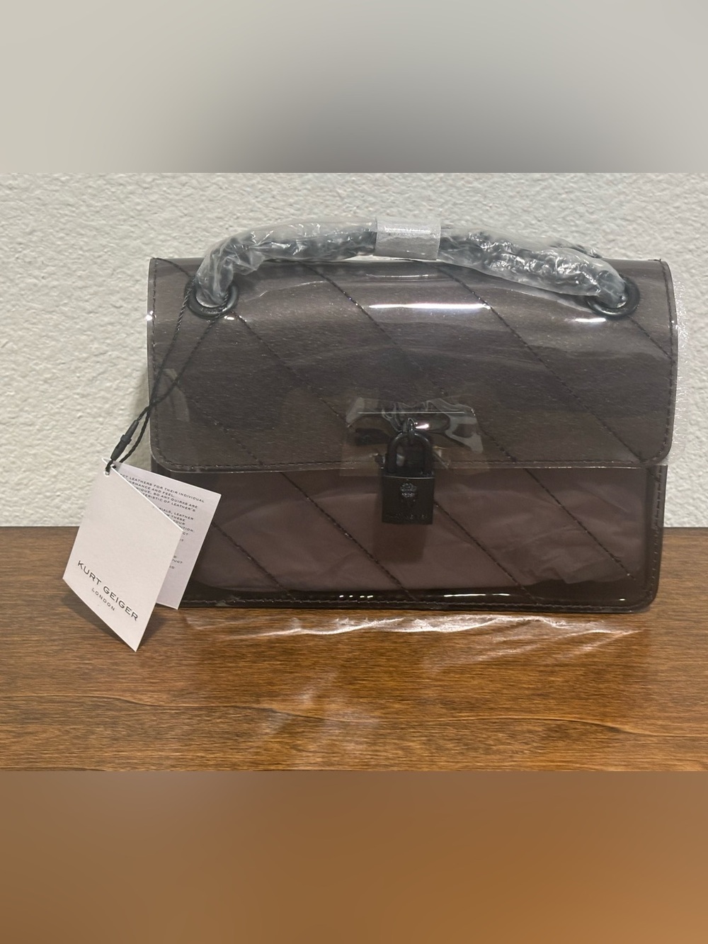 Kurt Geiger Black Jelly/Clear Crossbody with Chain Strap - Picture 2 of 11